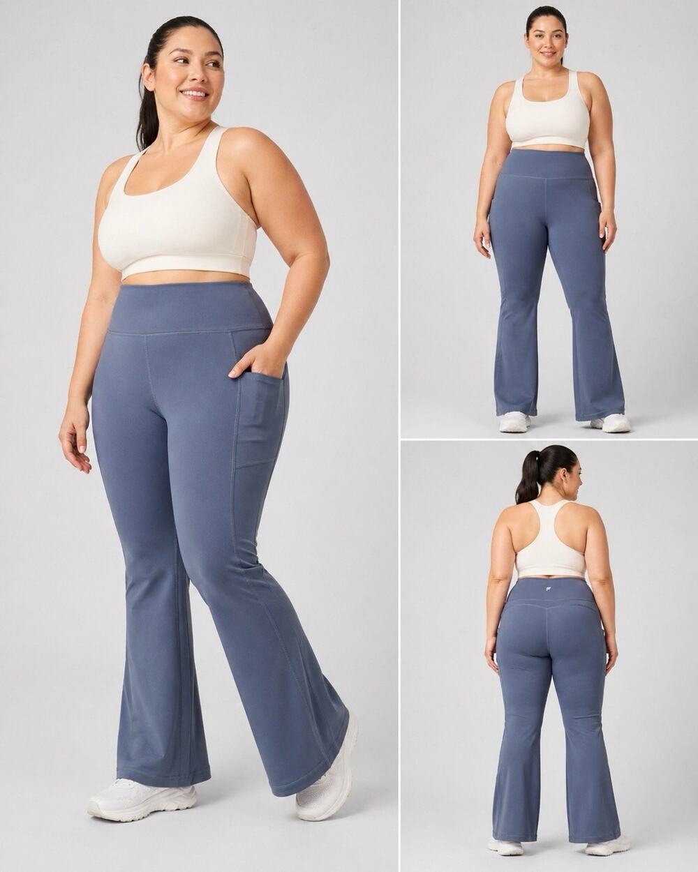 Fabletics Oasis High Waisted Kick Flare Pants size 2X Elemental Blue NWT Pockets